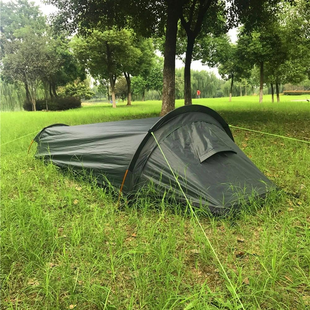 Tente de camping ultralégère pour 1 personne, tente de randonnée étanche avec poteaux en aluminium, abri de randonnée compact unique pour voyage en plein air