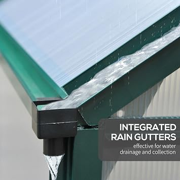 Outsunny 6 x 6 FT Walk-in Polycarbonate Greenhouse for Outdoors Dark Green