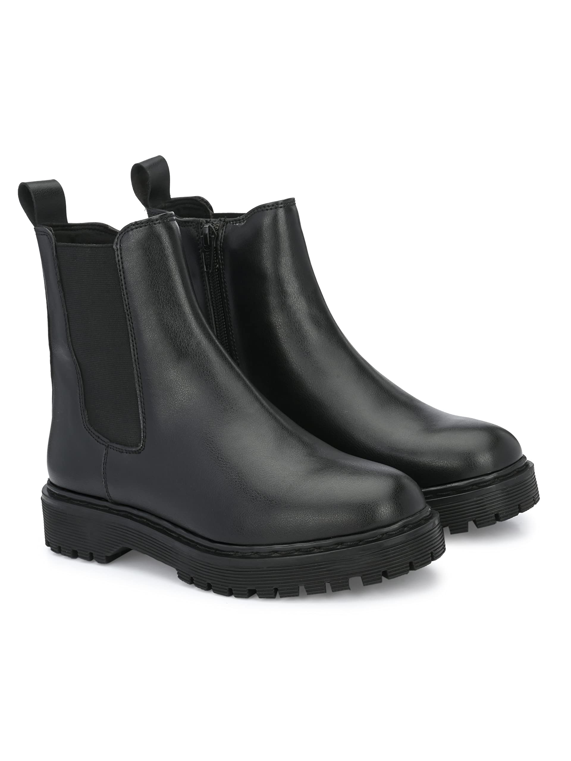 DelizeWomens Black Chelsea Ankle Boots 59693