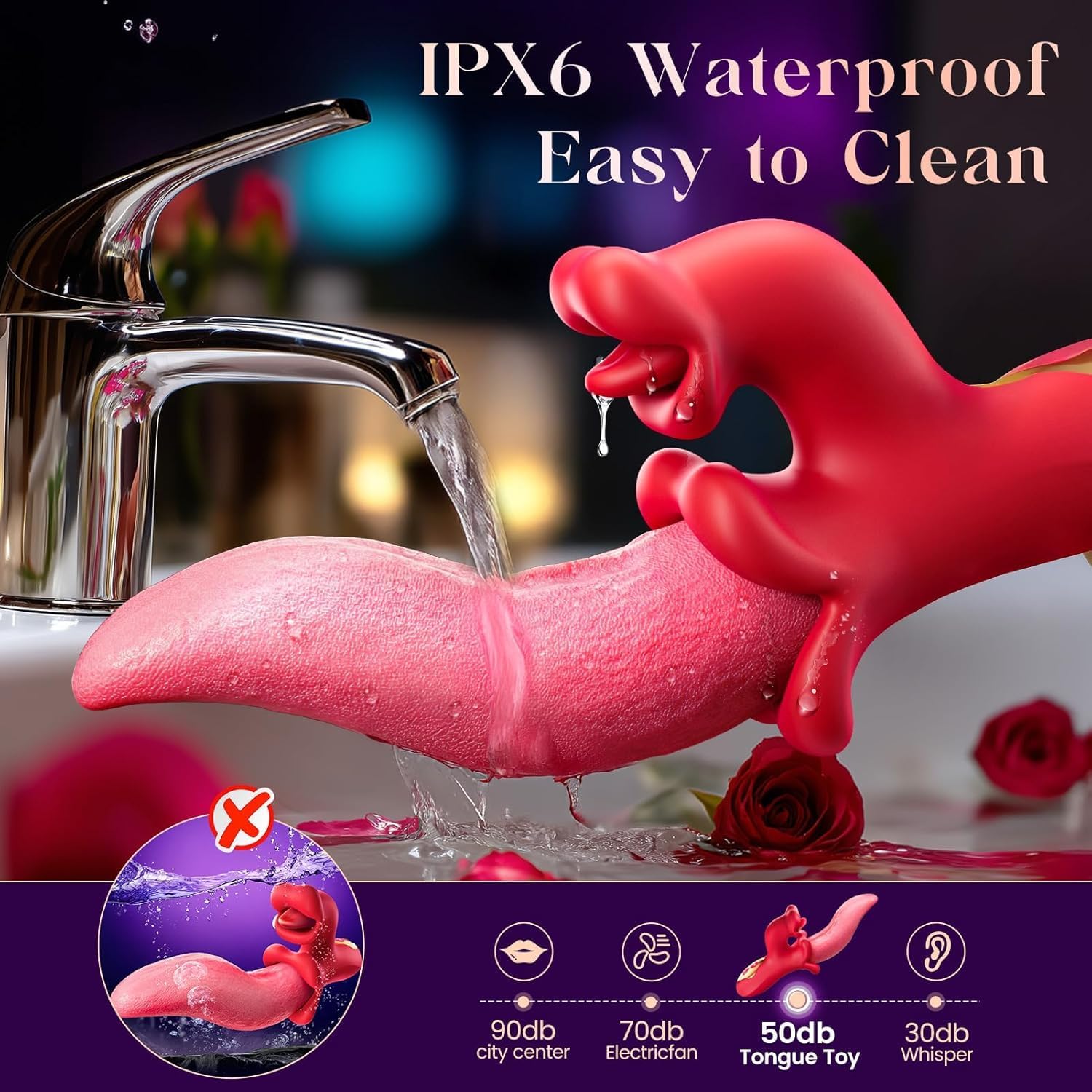 2026 Newly Rose Clitioral Sucker Powerful,Adult Tool for Women Today Clitioral Sucker Licker Powerful Rose with Tongue (Red)