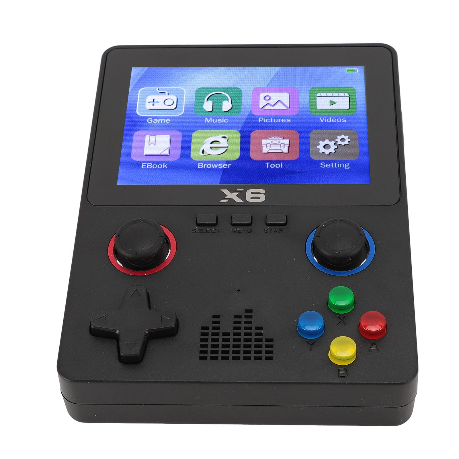 Console di gioco retrò portatile Sustvita con scheda di memoria 32G, console di gioco portatile con 11 emulatori e display IPS da 3,5 pollici (Negro)