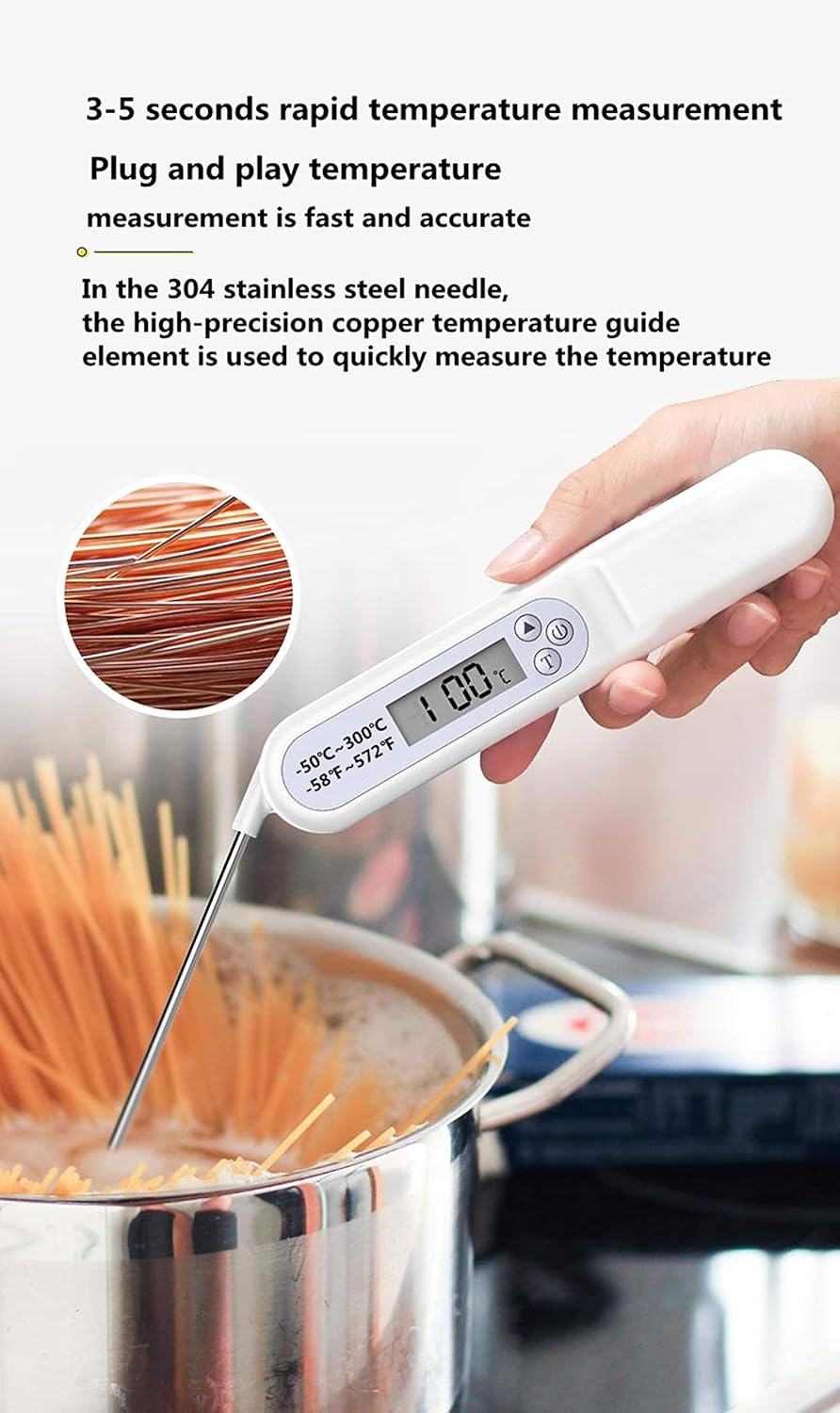 review 2020 Upgraded Meat Thermometer (white)