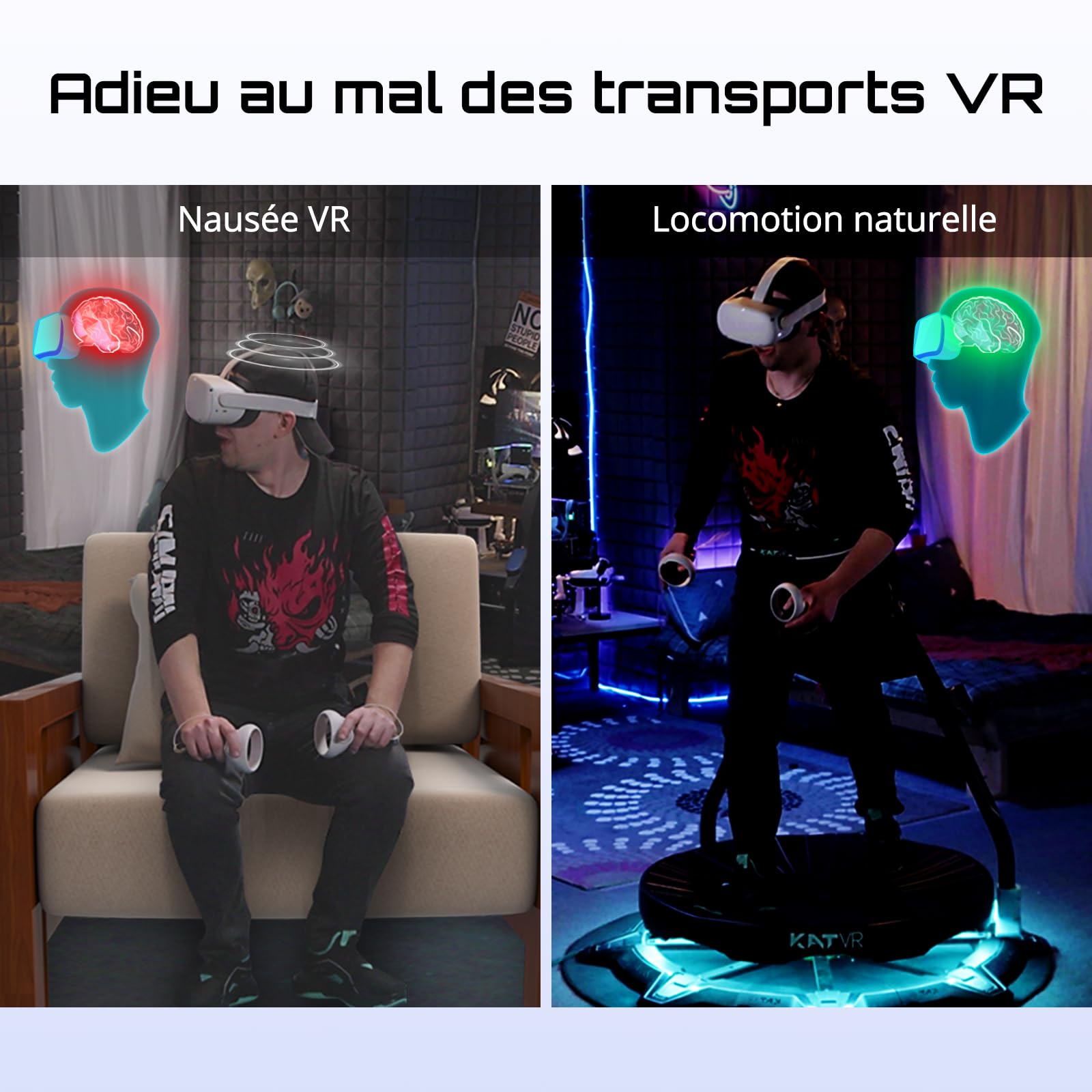 Kat Walk C2 Plus E Tapis de Course VR omnidirectionnel | avec Retour vibratoire, réduction du Bruit & roulettes intégrées | Compatible SteamVR & Quest Via Nexus | EU 45