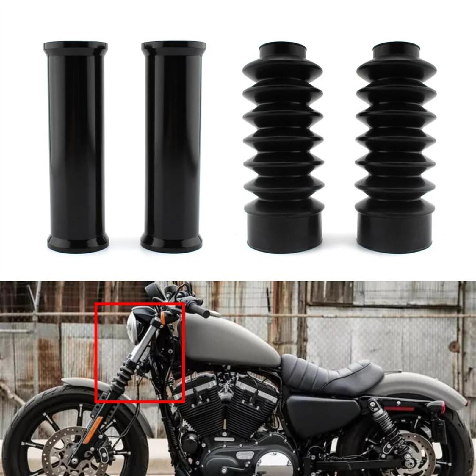 4 Pz/set Moto Forcella Anteriore Ammortizzatore Copertura Tubo Di Per Harley Davidson Sportster 883 1200 2000-2021