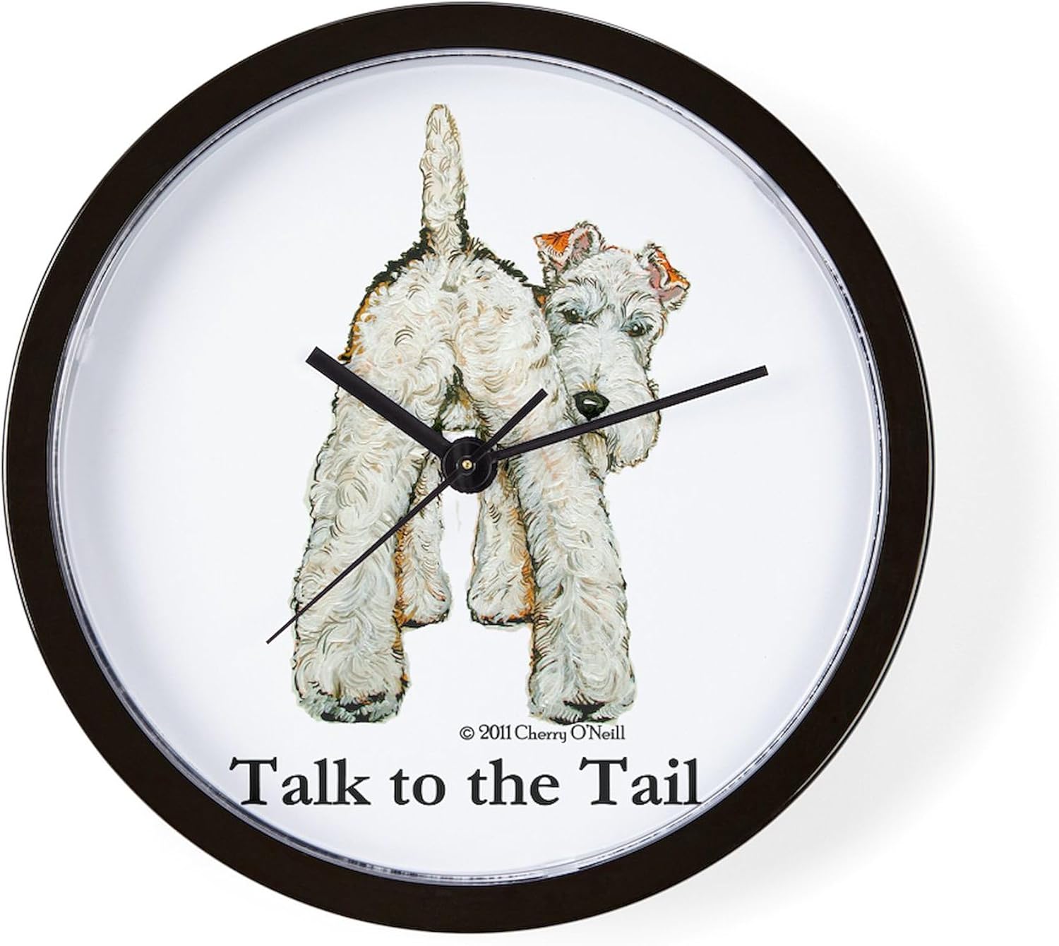 CafePress Wire Fox Terrier Tail WFT 10" Wall Clock for Livingroom, Kitchen, or Office