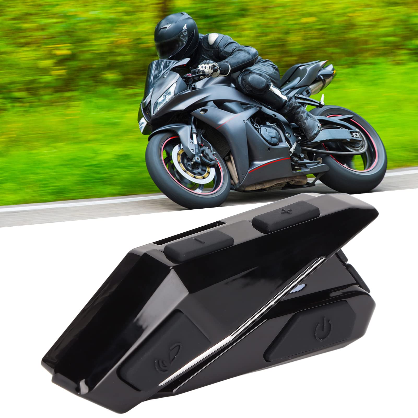 Zestaw słuchawkowy do kasku motocyklowego, zestaw słuchawkowy Bluetooth z interkomem z redukcją szumów Stereo, głośnik bez użycia rąk Sterowanie połączeniami muzycznymi Automatyczne odbieranie, czas c