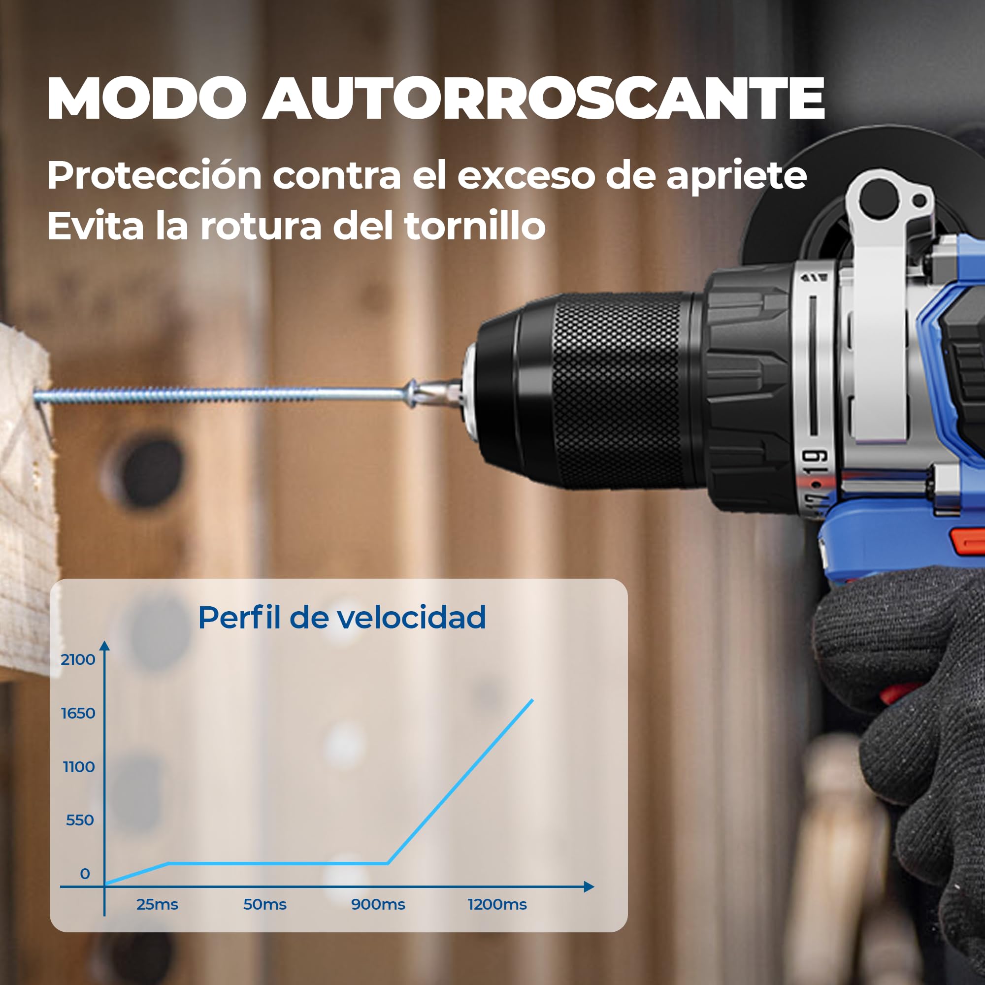 Dong Cheng Taladro de Percusión Inalámbrico 20V 160Nm, Taladro Percutor Batería Brushless, 2x4,0Ah, 3 Modos-Atornillar, Perforar y Percuto, Portabrocas de 13 mm, 2 Velocidades, 19+2Niveles de Par
