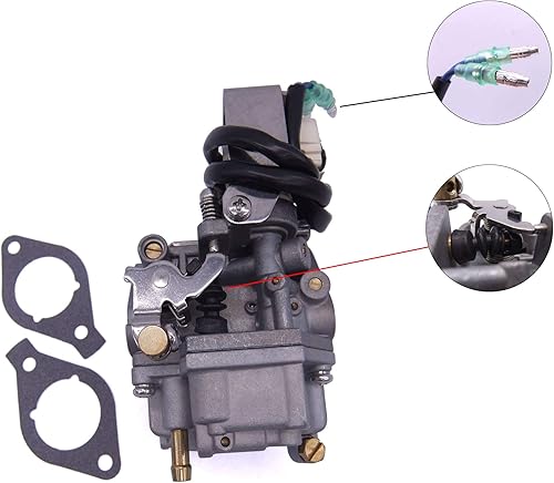 Miniatura 7 de SouthMarine Motor de barco 6AH-14301-00 6AH-14301-01 carburador Assy y 6AH-13646-00 juntas (2 piezas) para motor fuera de borda Yamaha 4-Stroke F20