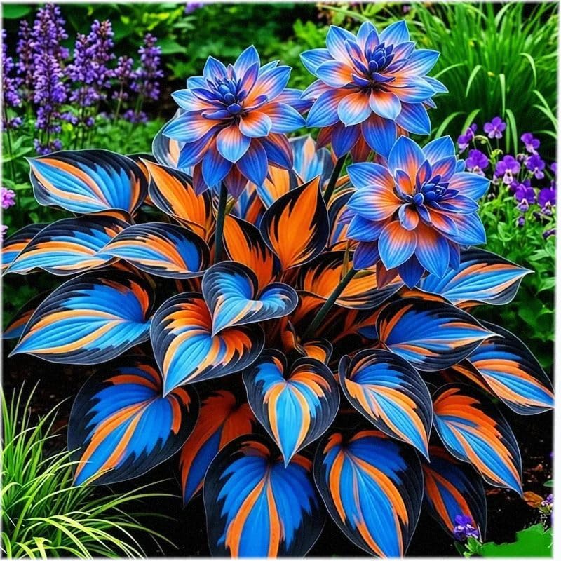 FERIWOY Hosta Bulbs for Woodland Style Gardens Layered Greenery 2 Pieces per Bag (Color 3)