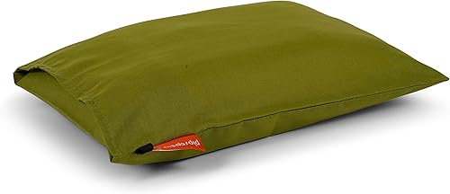 Miniatura 2 de Pipsqueak Pequeña  Pequeña  Mini almohada con etiqueta de nombre, 11 x 7 x 2.5 pulgadas, lavable a máquina, almohada blanca con funda de oliva