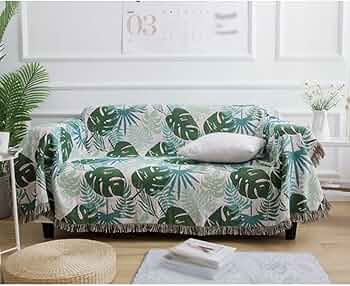 Amazon｜ソファーカバー マルチカバー ブランケット モンステラ柄 防塵