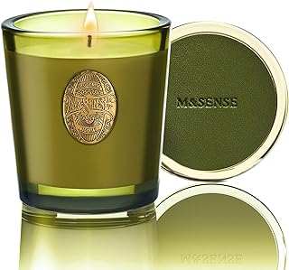 M&SENSE Duftkerze Sandelholz Jasmin,260g Duftkerzen im Glas Natürliche Soja-Kerze,55 Stunden Brenndauer,Weihnachten Kerzengeschenke für Frauen & Männer