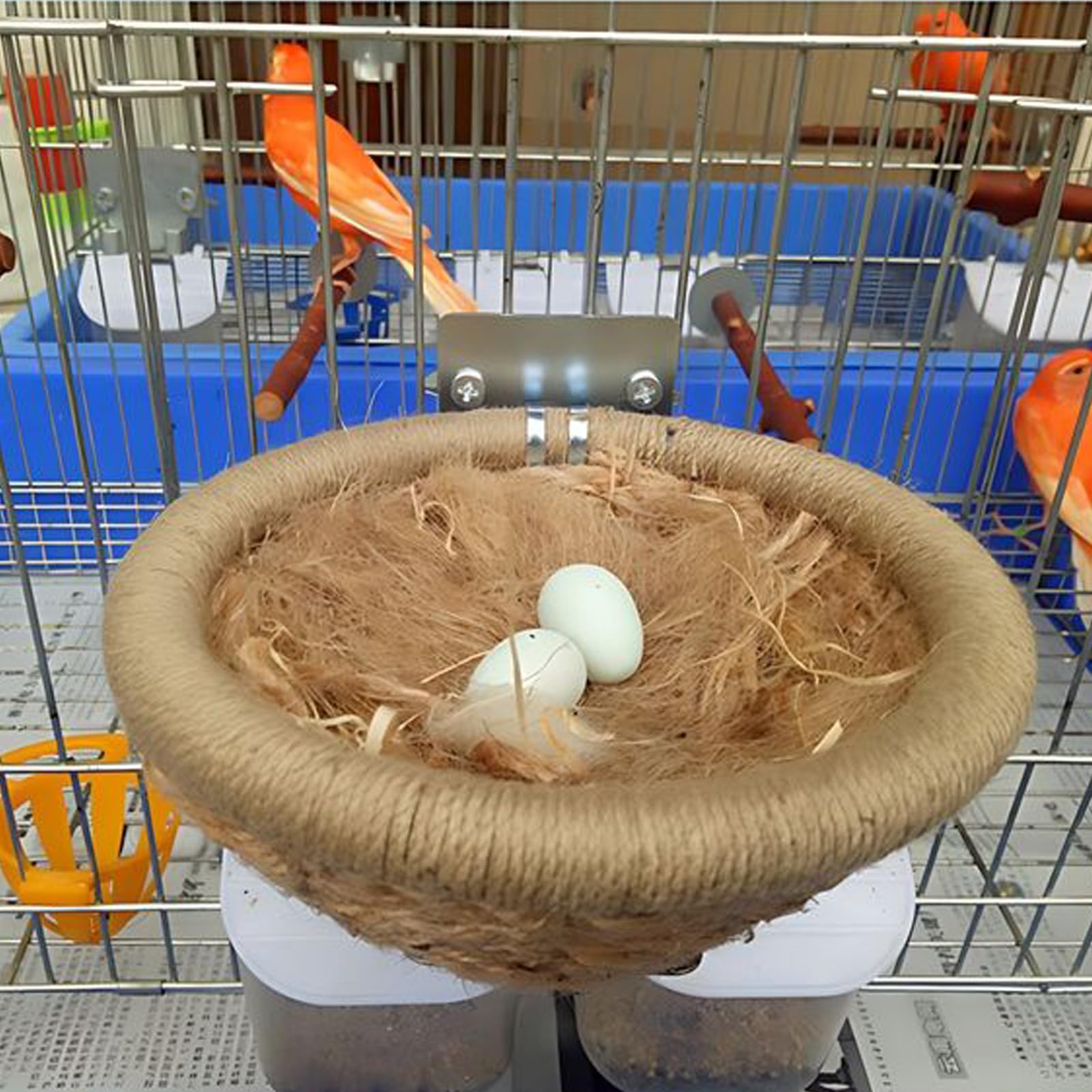 2PCS Nid Perruche,Nid Canaris,Literie Confortable pour Petits Oiseaux Et Animaux,Mélange de Matériaux de Nidification pour Oiseaux en Jute,Soie,Paille,Coton,Convient pour Perroquets,Pinsons