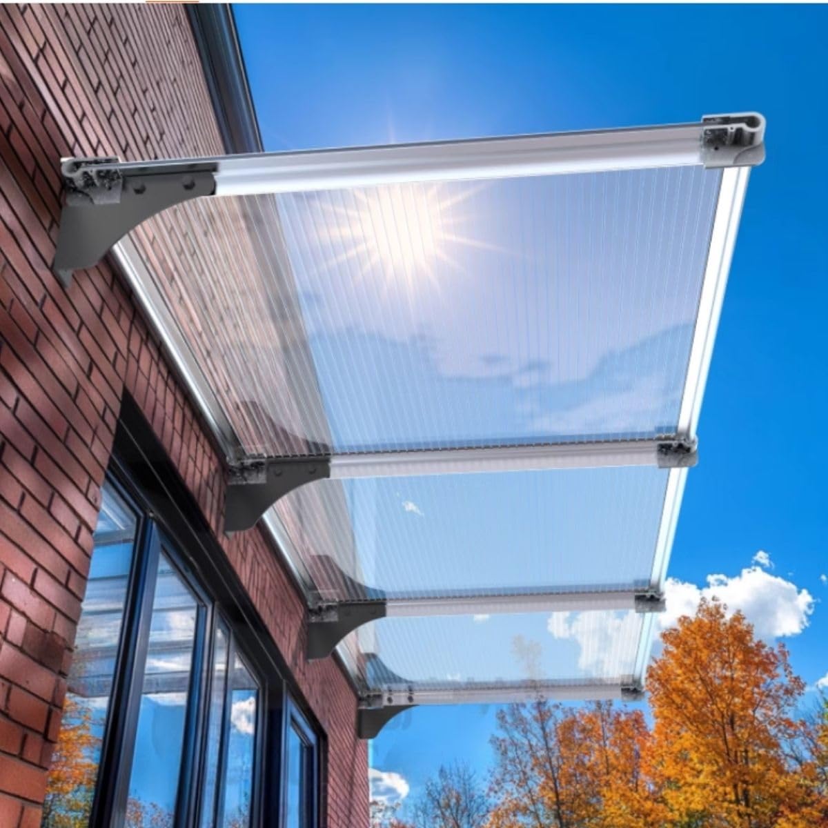 LWJSOCP Outdoor Canopy ning for Front Door & Patio - C Polycarte Rain Shelter UV & ow Protect 80x100cm - Versatile Window Porch Cover with Bracket 40-120x80-400cm