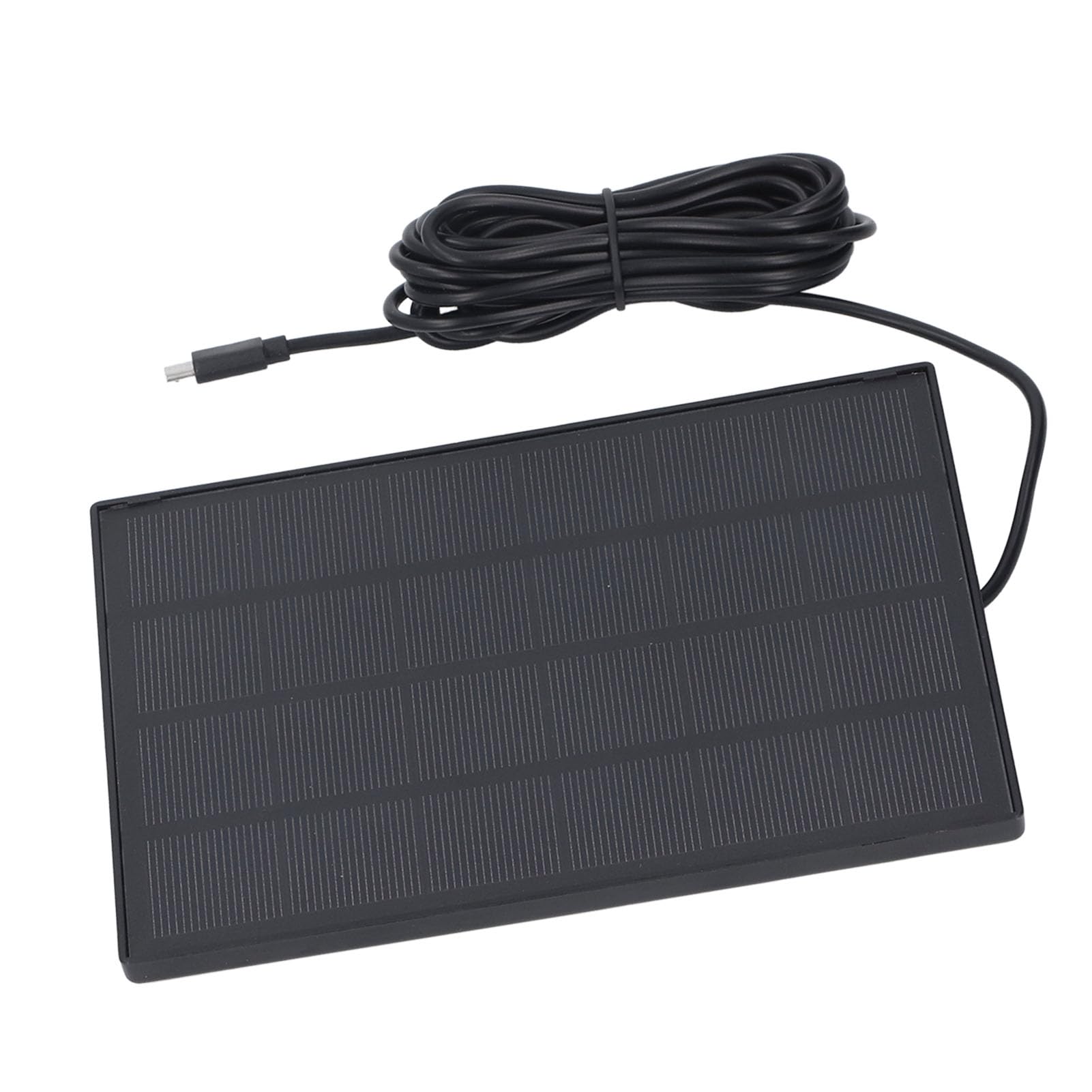 Pannello solare 5W 5V per telecamera di sicurezza IP66 Caricabatterie wireless esterno impermeabile con staffa regolabile Interfaccia USB tipo C Cavo da 3 metri
