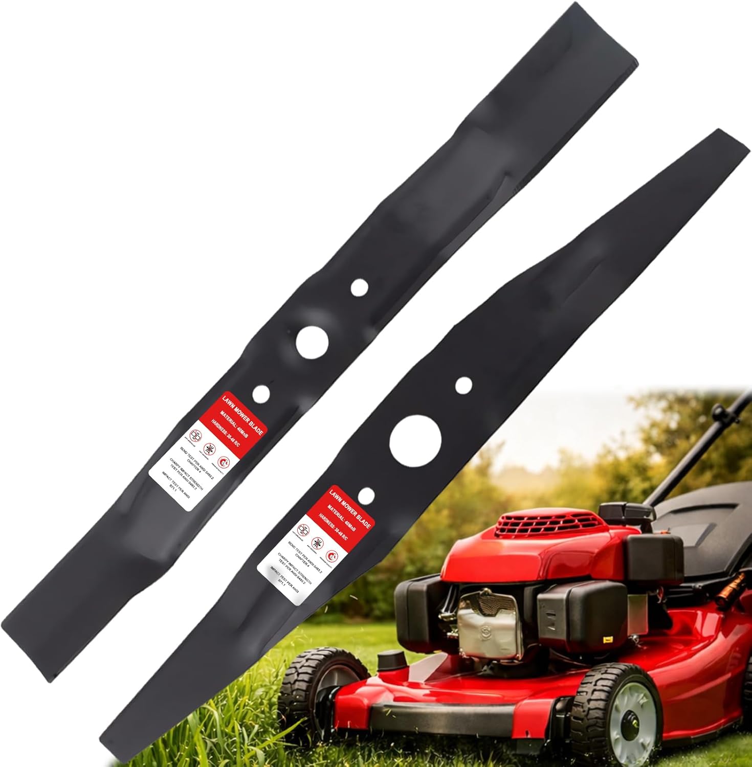 Wadoy 72511-VE1-020 & 72531-VE2-020 Lawn Mower Blade Kit, HRR216K9VKAA, HRR216K2 PDAA, HRR216K2 SDAA Mower 21" MicroCut Twin Blade Set HRX217 HRR216