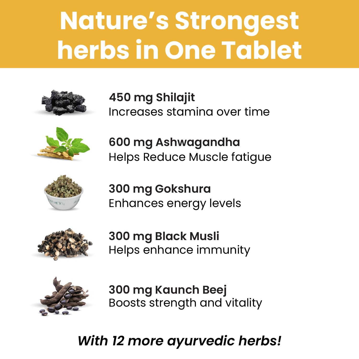 Vlado's Himalayan Organics Testosterone Booster Supplement for Men - 2800mg+ | With Ashwagandha, Shilajit, Kaunch Beej, Musli, Gokshura, Ginseng, Gold Bhasma & 17+ Ayurvedic Herbs | Boost Strength, Stamina, Energy & Muscle Growth | Pre & Post Workout Supplement - 90 Veg Tablets 1
