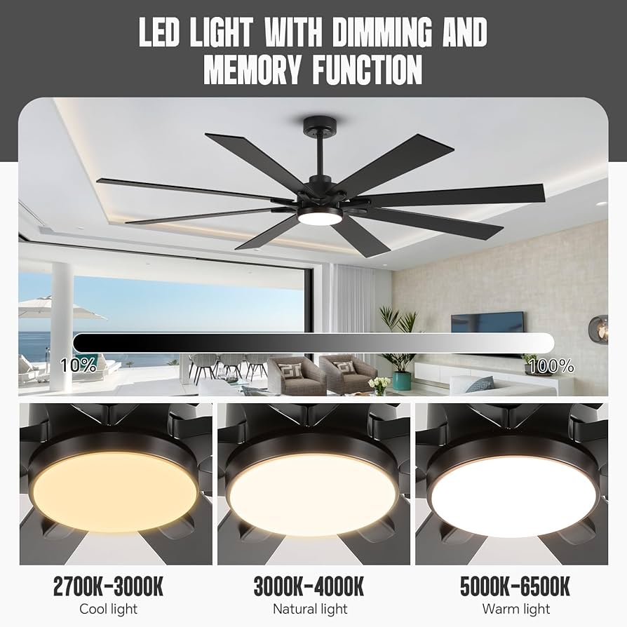 M▲▼D ✨8点❤️ LOVMOR 72 Inch Smart DC Ceiling Fan Alexa Google Remote 8