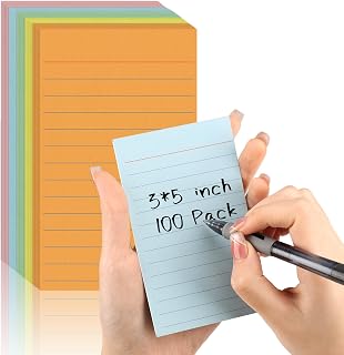 100 Pcs Colored Ruled Index Cards 3x5 Vertical Index Cards Notecards To Do List Cards Mini Memo Pad Daily to Do List Notepad Study Cards Double Sided Flashcards For Studying Note Taking