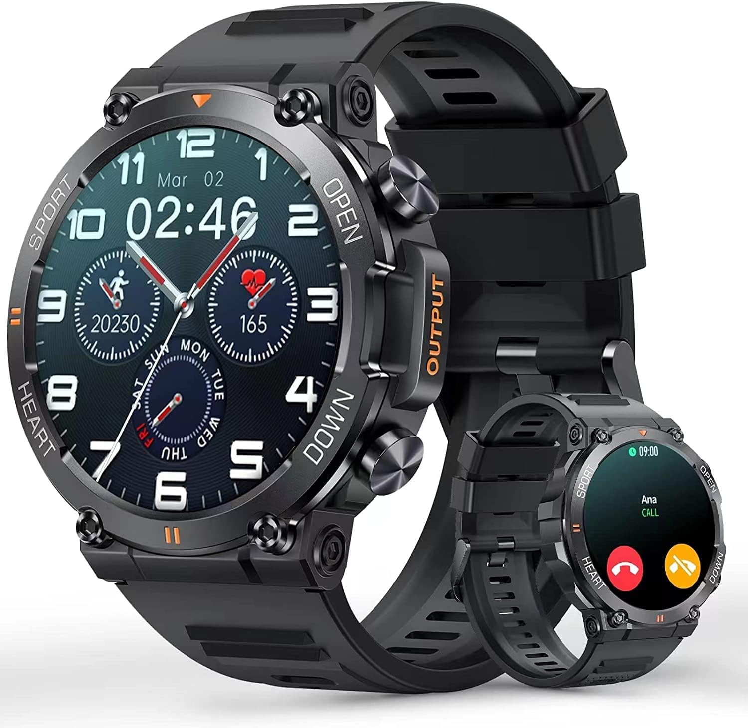 Smartwatch Uomo Orologio, 1.39 Fitness Militari Smart Watch Tracker di attività con Le Chiamate Bluetooth, 120+ modalità Sport, Cardiofrequenzimetro, SpO2, Notifiche WhatsApp per Android iOS Smartwatch Uomo Orologio, 1.39 Fitness Militari Smart Watch Tracker di attività con Le Chiamate Bluetooth, 120+ modalità Sport, Cardiofrequenzimetro, SpO2, Notifiche WhatsApp per Android iOS