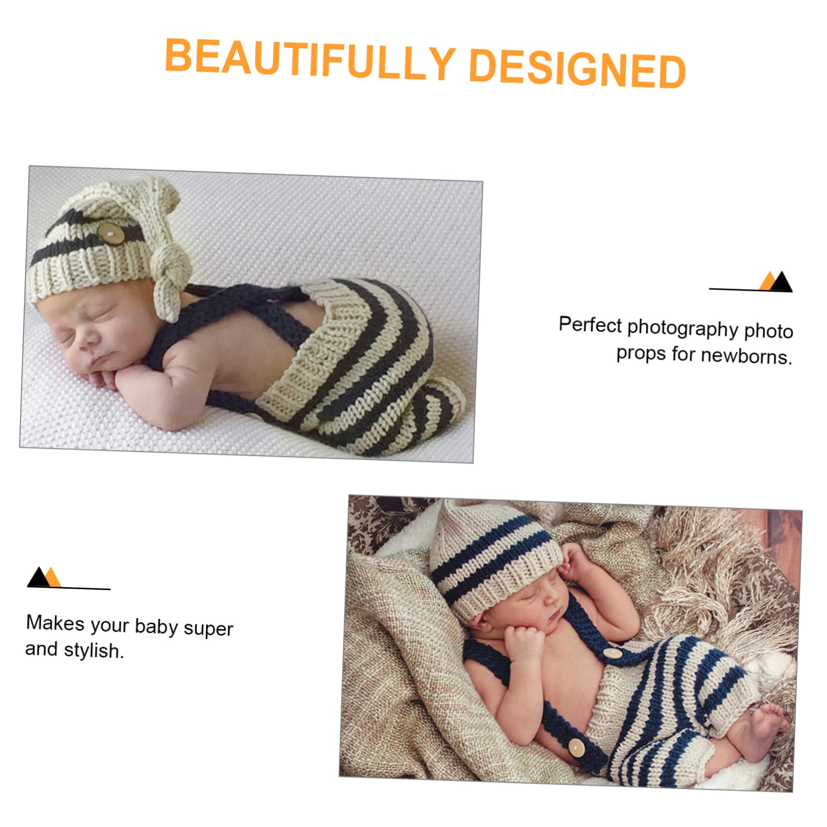 DOITOOL 3 Piezas Disfraz De Recien Nacido Sesión De Fotos De Recién Nacido Traje De Niños Accesorios De Fotografía Infantil Gorro De Punto Infantil Teje Ropa Vestidos Bebé Vestir Manual