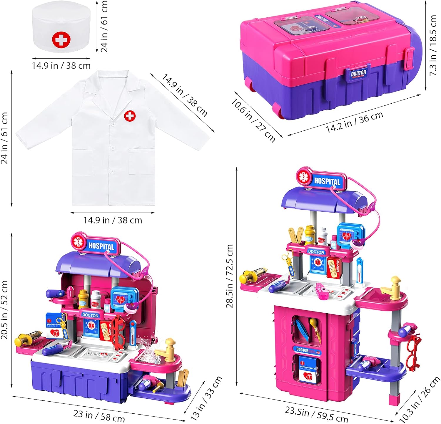 Kids Tool Bench - 79 Pieces Toy Workbench Tool Set with Electric Drill, Realistic Tools, 3 in 1 Transformable Toddler Tool Bench Construction Toy Gift for 3 4 5 6 Years Old Boys Girls