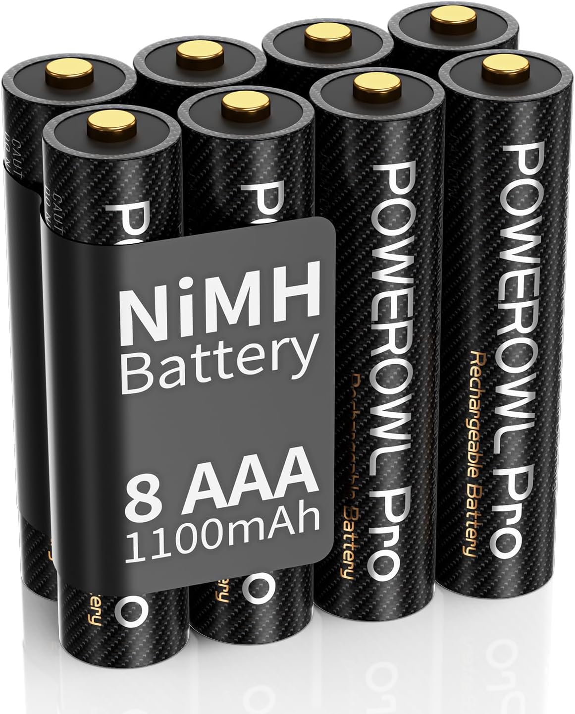 POWEROWL Pro AAA Rechargeable Batteries 1100mAh 8 Count, Premium Triple A Battery NiMH 1.2V