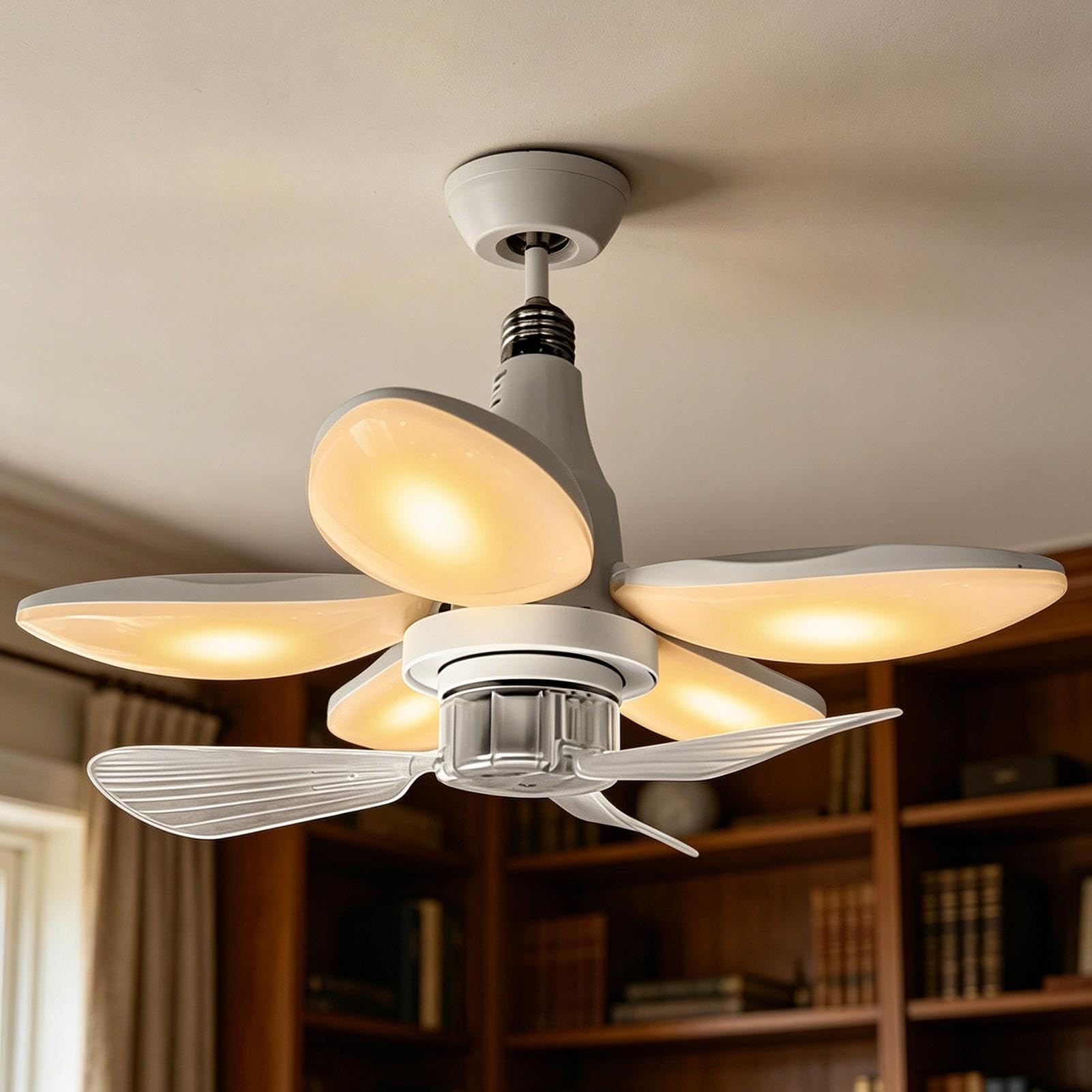 Wentylator sufitowy z oświetleniem Składana lampa zastępcza 2 w 1
