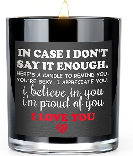 AOOVOO Velas de aniversario Regalos románticos, regalos con texto en inglés "I Love You", regalos de aniversario para ella, él Divertido