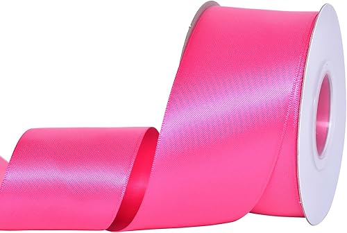 Miniatura 111 de YAMA Cinta de satén de doble cara, 7/8 pulgadas, 25 yardas para envolver regalos, color rosa