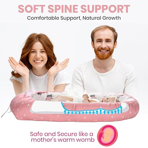 Miniatura 8 de Totsi Juego de tumbona para bebé  Nido de bebé ultrasuave con manta  Tumbona infantil lavable a máquina de 0 a 24 meses  Nido infantil ajustable