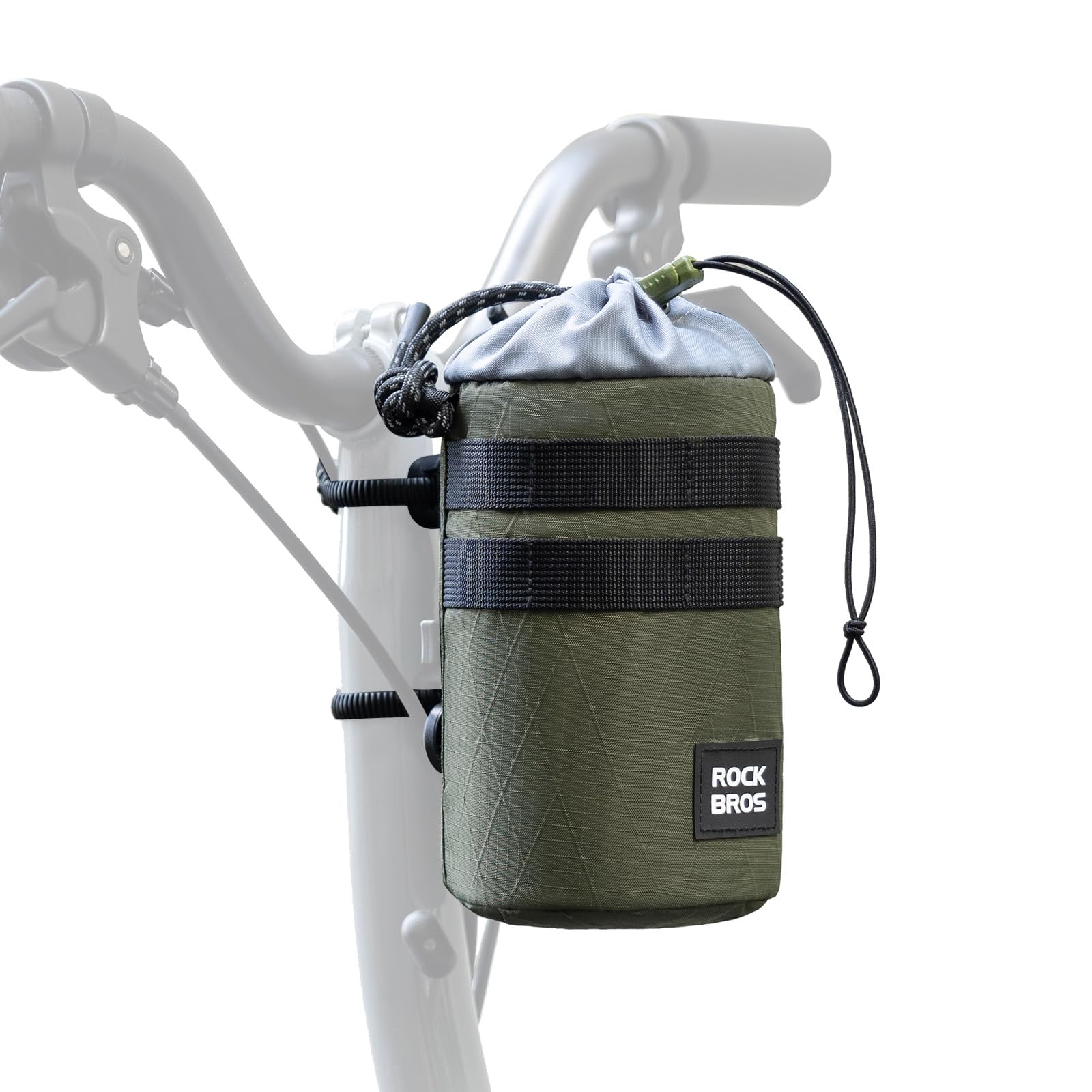 ROCKBROS Bike Handlebar Bag, Bottle Holder Backpack with Adjustable Shoulder Strap, Bicycle Drink Bottle Holder Keep Warm and Cold with Holder Magnetic for Scooter, Folding Bike