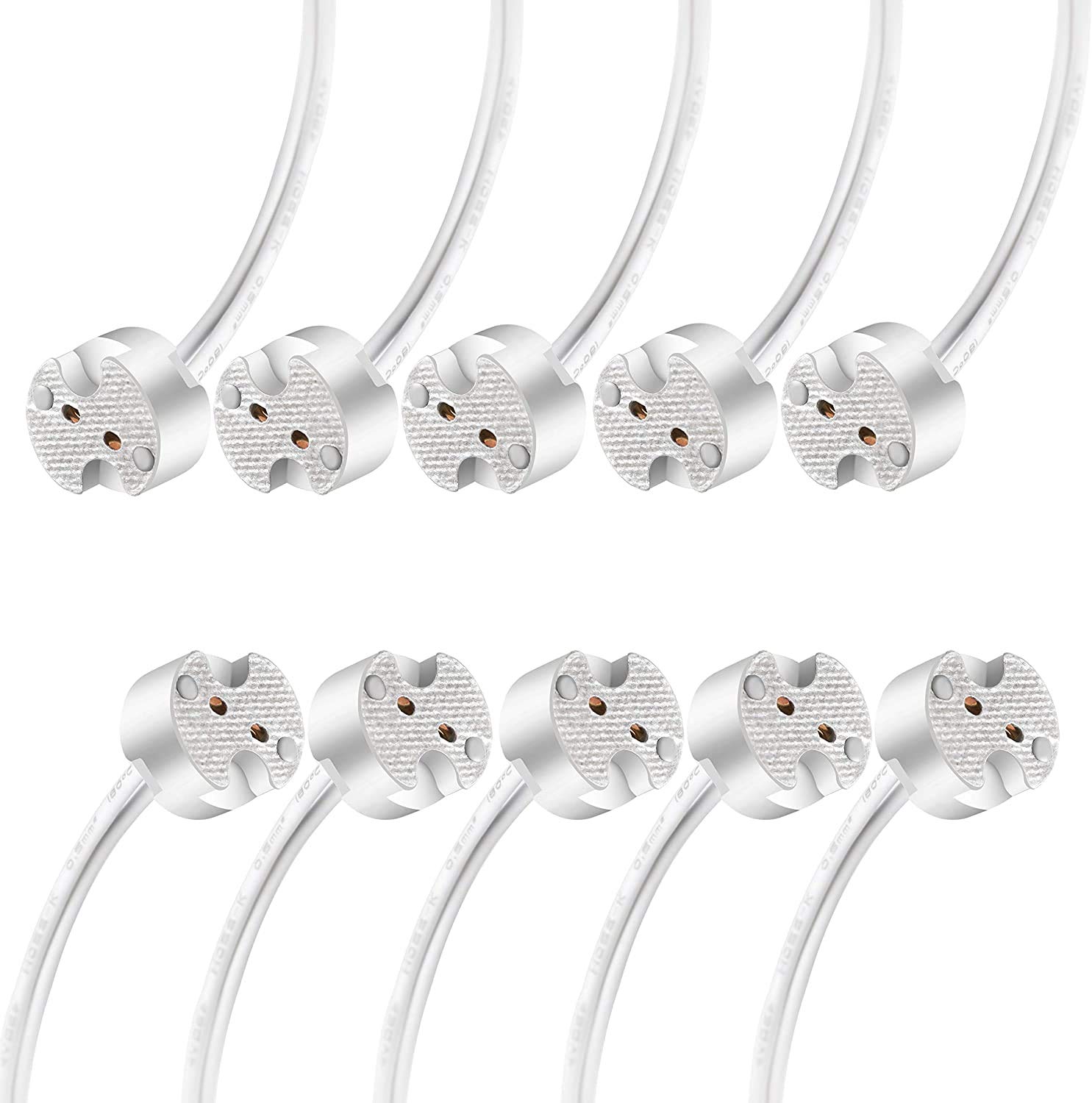 Torkase Lot de 10 douilles halogènes à incandescence G4, GU5.3 MR16, MR11 GZ4 GY6.35 avec connecteur de prise à incandescence LE