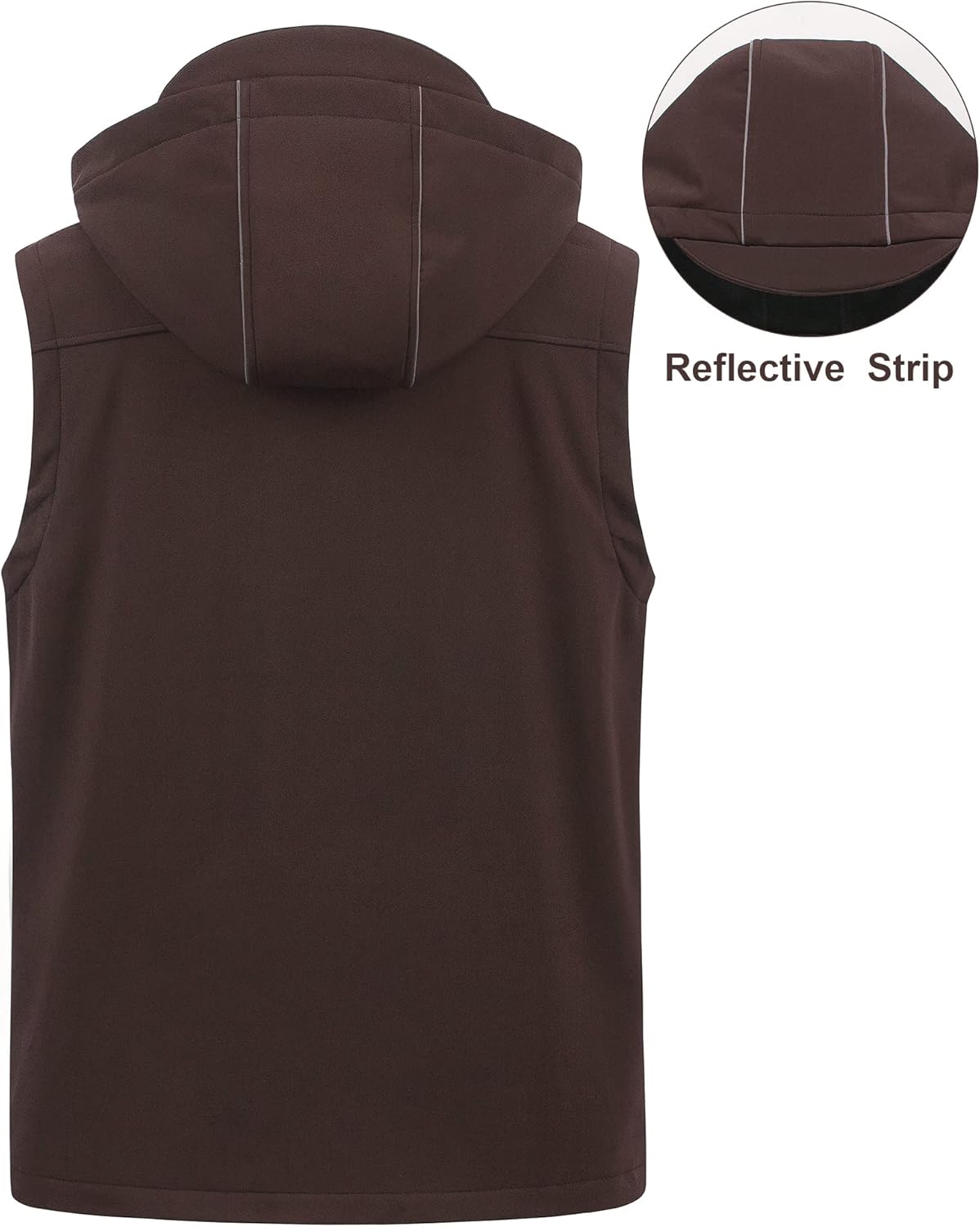 CREATMO US Men's Casual Lightweight Warm Thin Outerwear Vest Windbreaker Sleeveless Jacket With Removable Hood - Image 2