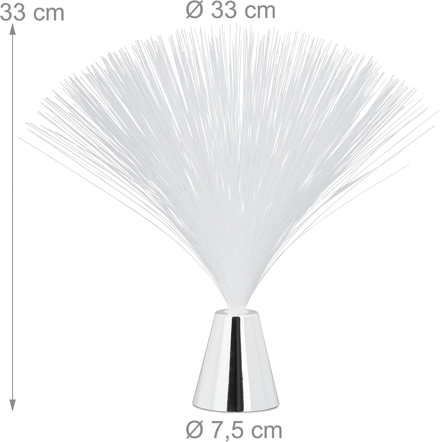 Relaxdays Fibre Optic Wire Lamp, Colour Changing, LED Retro Design, Multicolour Effects, 33 cm, Colourful