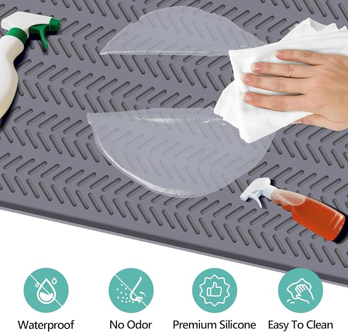 Tapete bajo fregadero de silicona impermeable 30x16 pulgadas miniatura 5