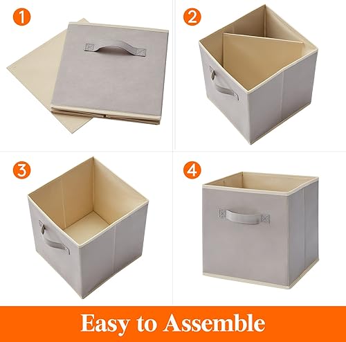 Miniatura 4 de Lifewit cubos para plegables de 11pulgadas para almacenaje, contenedores de tela plegables, cestos organizadores para estantes, juego de 6unidades,