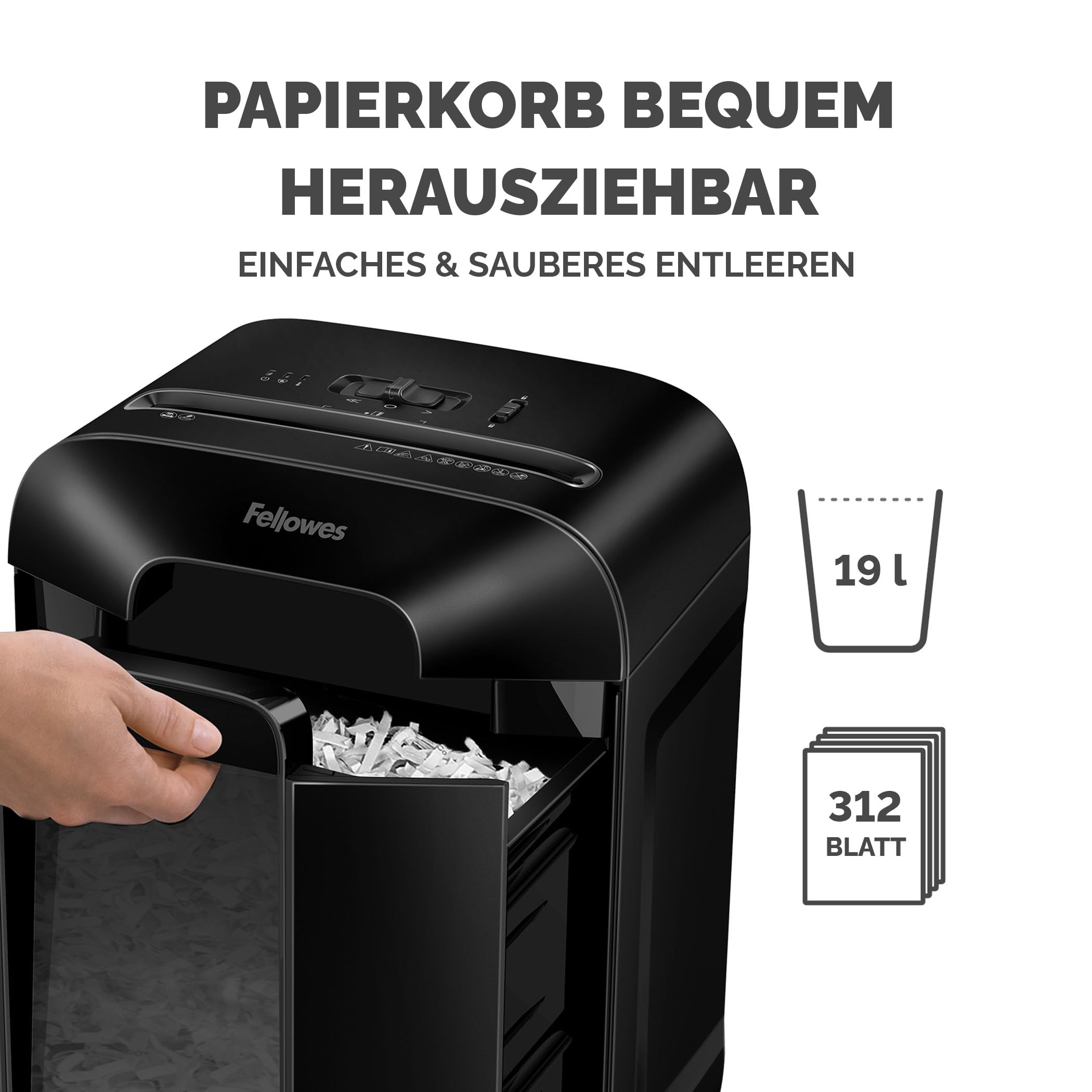 Fellowes 92Cs Aktenvernichter - 18 Blatt P-4 Partikelschnitt Mit SafeSense Technologie