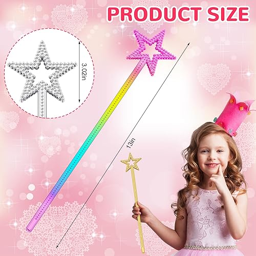 Miniatura 2 de 36 varitas de hadas de 13 pulgadas de princesa, varitas de estrella, elfo, ángel, bruja, accesorios de disfraz de hada para mujeres y niñas, disfraz