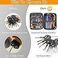 Vista 3 de Kit de herramientas de extracción de terminales 96 piezas, juego de herramientas para desconexión de pines, conector eléctrico, juego