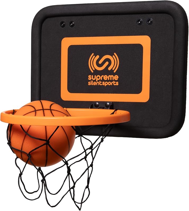 Indoor Over the Door Basketball Hoop | Premium Foam Ball, Noise Dampening Rim & Soft Backboard, Kids Toys & Games, Gift for Teen Boys & Girls, 6+ Year Olds