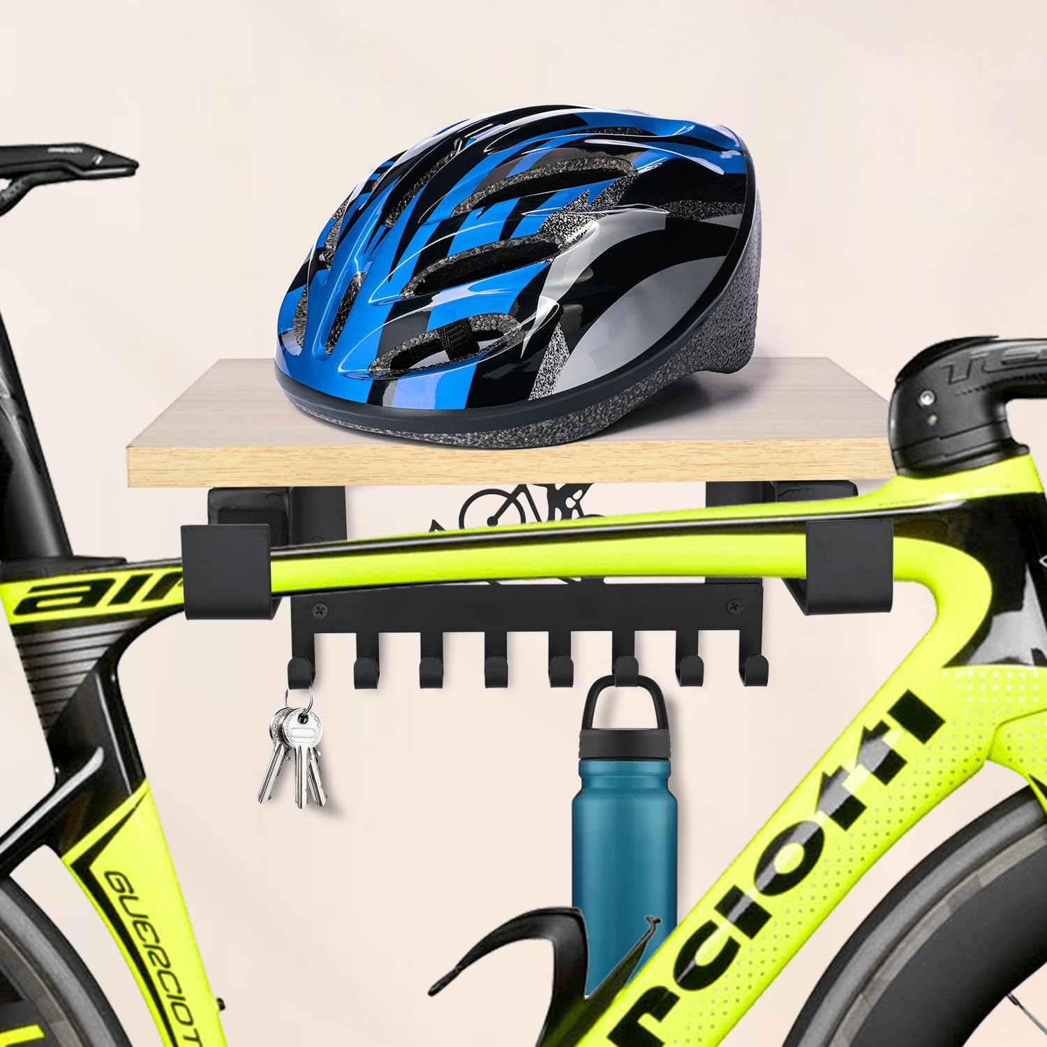 MYOYAY Support et étagère pour vélo - Support mural multifonctionnel VTT, vélo de route et électrique