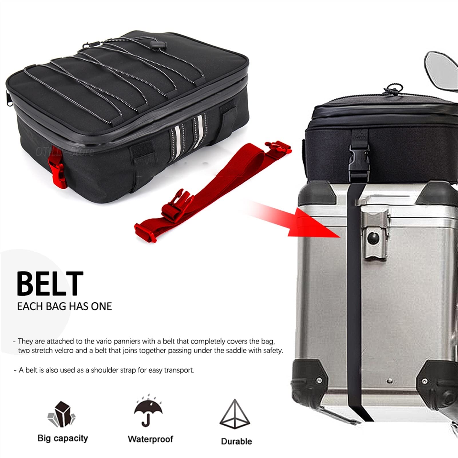 Accessori Moto BMW R 1200 1250 GS LC Adventure: Borse Superiori, Laterali e da Viaggio per F650GS G310GS ADV (Color: 3bags-aset)