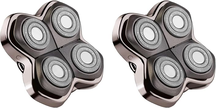 Replacement Head for Shaver PRO 4, 2 Pcs | Compatible with Skull Pitbull, Butterfly Kiss PRO & Palm Shavers, For Bald Head, For Men/Women