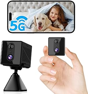 aidowocam Mini Camera, 5G WiFi Indoor Surveillance Camera, Camera Surveillance Indoor, Free Cloud Storage, Long Standby Ba…