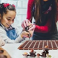 Vista 4 de Sakolla - Molde cuadrado de chocolate de silicona, moldes de 80 cavidades para chocolate, caramelo, praliné, cubitos de hielo, gelatina y gominola