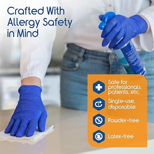 Miniatura 4 de Inspire Cobalt Blue Nitrile Disposable Gloves 4.5 Nitrile Safety Medical Exam Cooking Cleaning Disposable Gloves