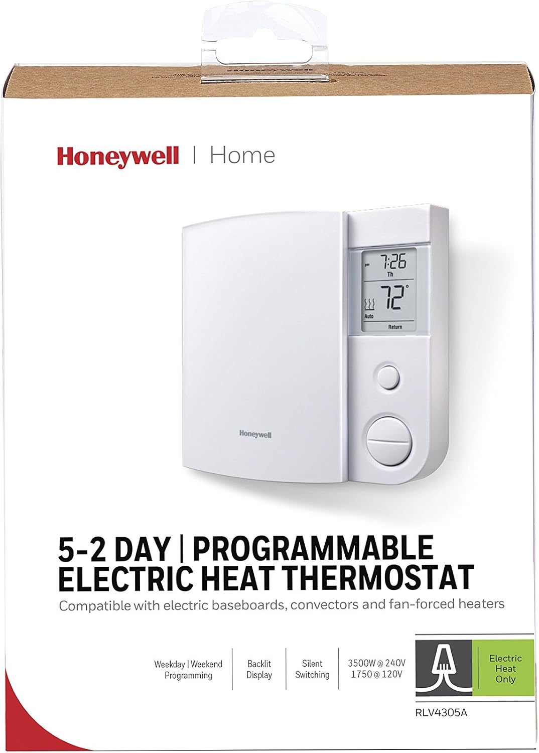 Honeywell Programmable Triac Line Volt Thermostat 120 V - 240 V