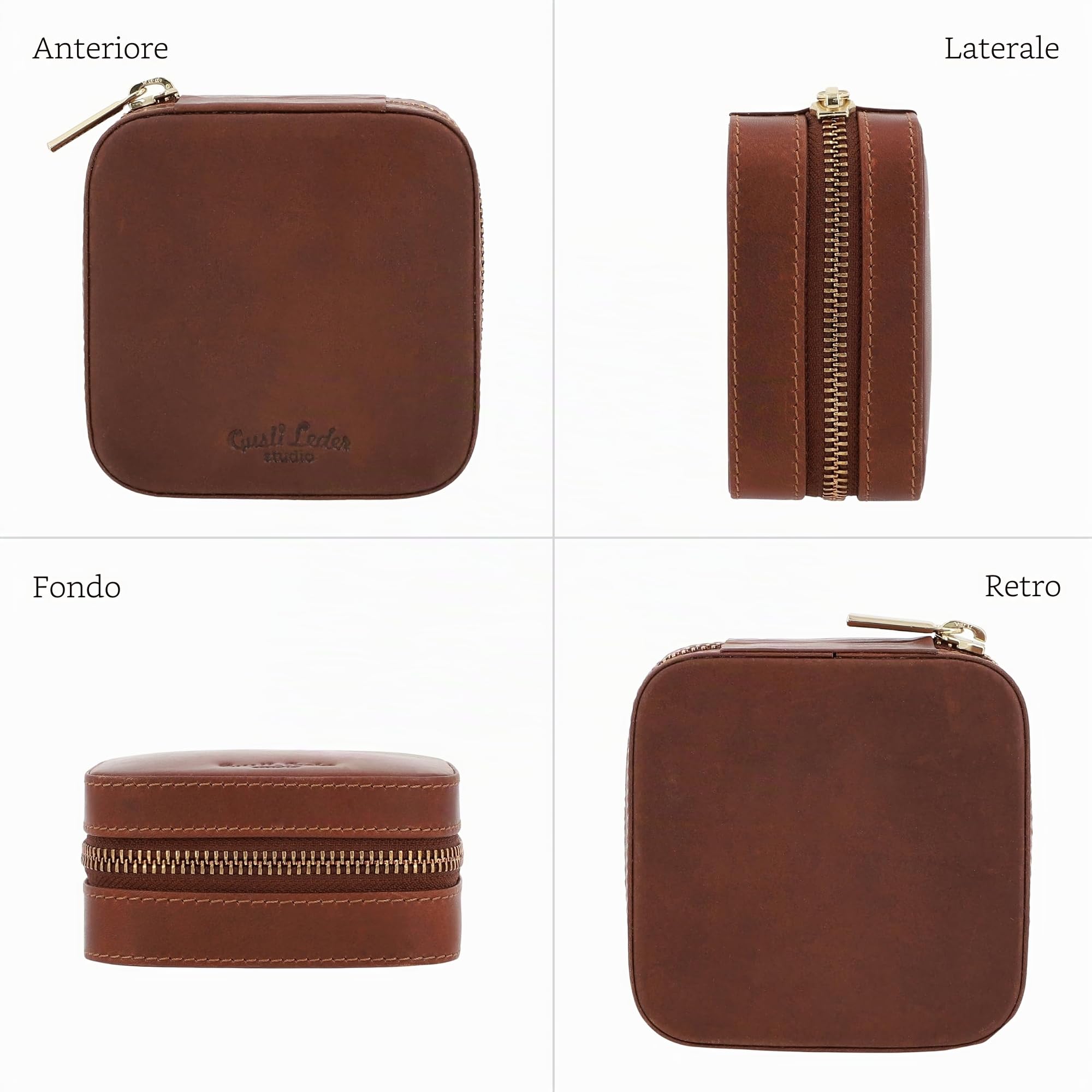 Gusti Lonneke - Portagioie da donna in pelle marrone scuro