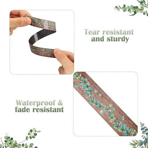 Miniatura 3 de Ireer 24 tiras magnéticas retro para tablero de anuncios, tiras decorativas con bordes adhesivos para pizarra de anuncios (montaña)